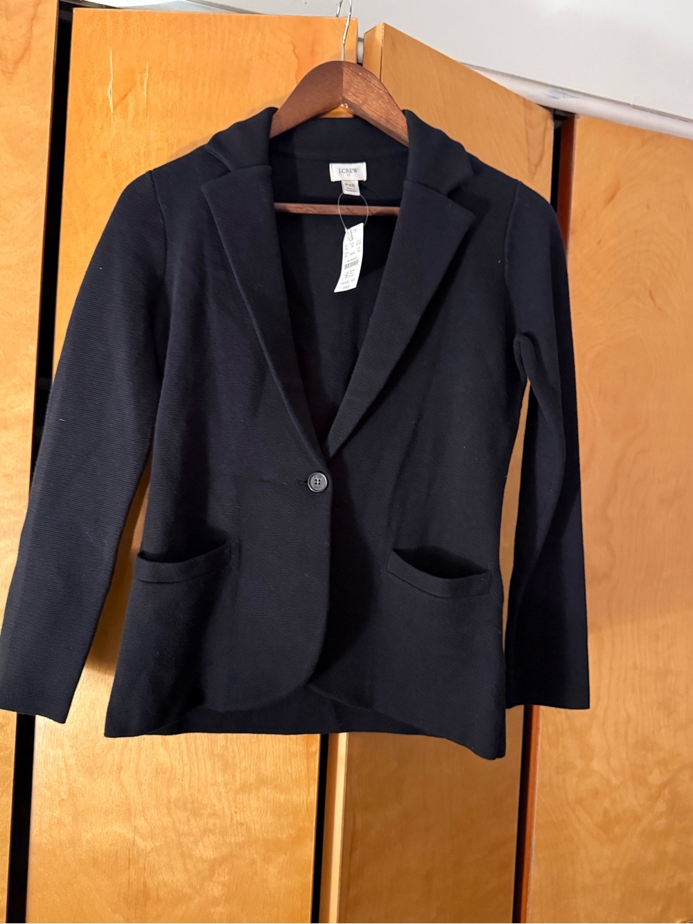 J. Crew Black Single-Button Knit Blazer